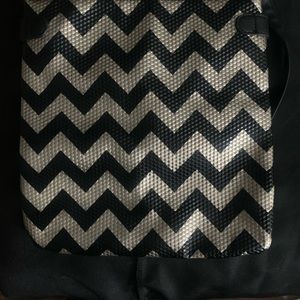 Black Silver Metallic Purse Chateau